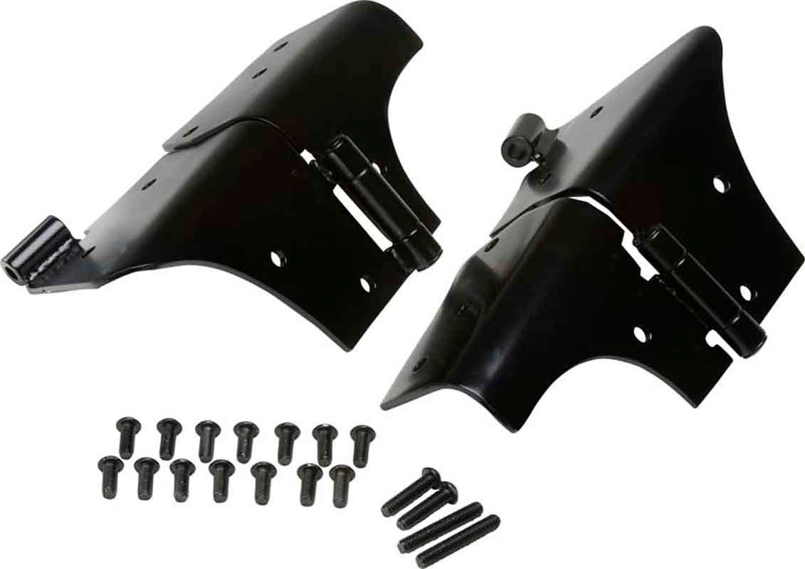 Kentrol Windshield Hinge Pair- Powdercoat Black for 97-06 Jeep Wrangler TJ