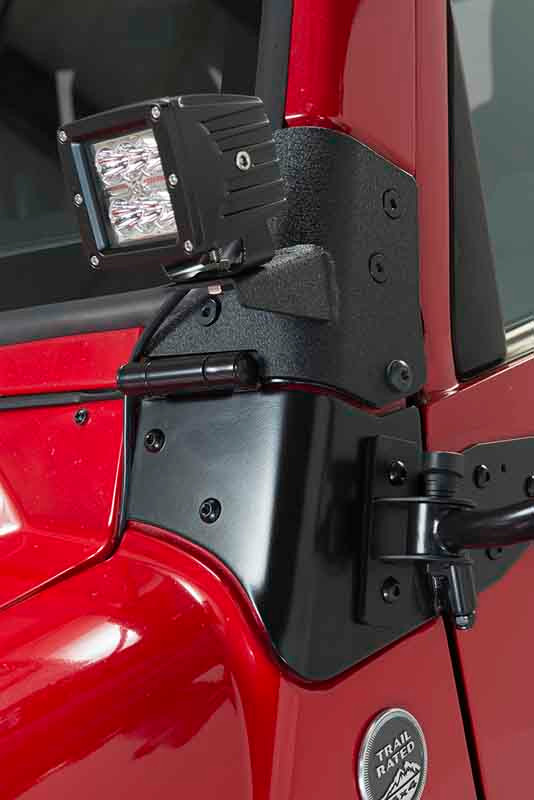 Kentrol Windshield Hinge Pair- Powdercoat Black for 97-06 Jeep Wrangler TJ
