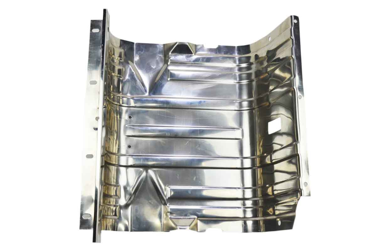 Kentrol Gas Tank Skid Plate w/ strap - Polished Silver for 76-90 Wrangler CJ/YJ