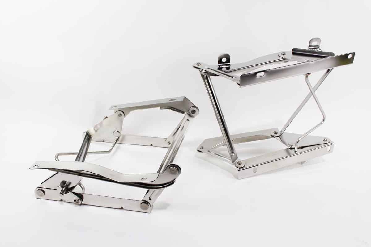 Kentrol Seat Pedestals Pair - Polished Silver for 76-90 Jeep CJ/Wrangler YJ