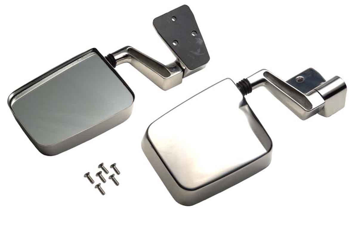 Kentrol Mirror Kit Pair - Polished Silver for 88-06 Jeep Wrangler YJ/TJ