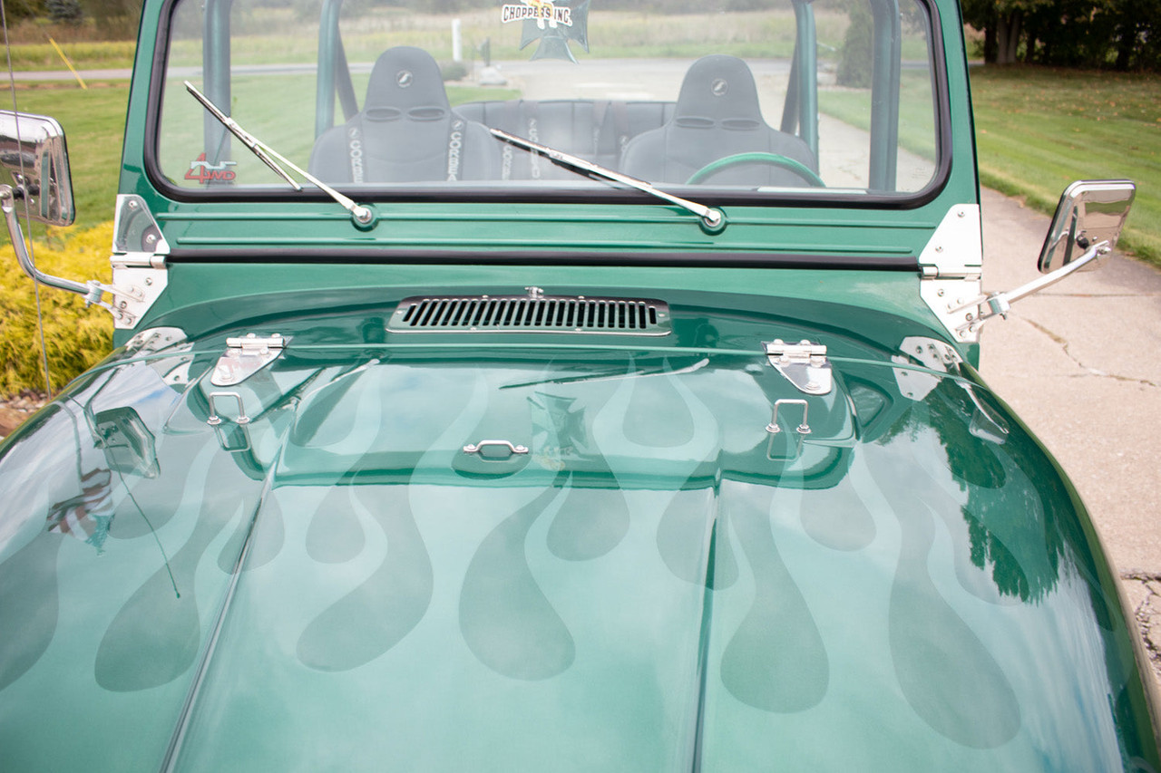 Kentrol Hood Kit - Polished Silver for 78-95 Jeep CJ / Wrangler YJ