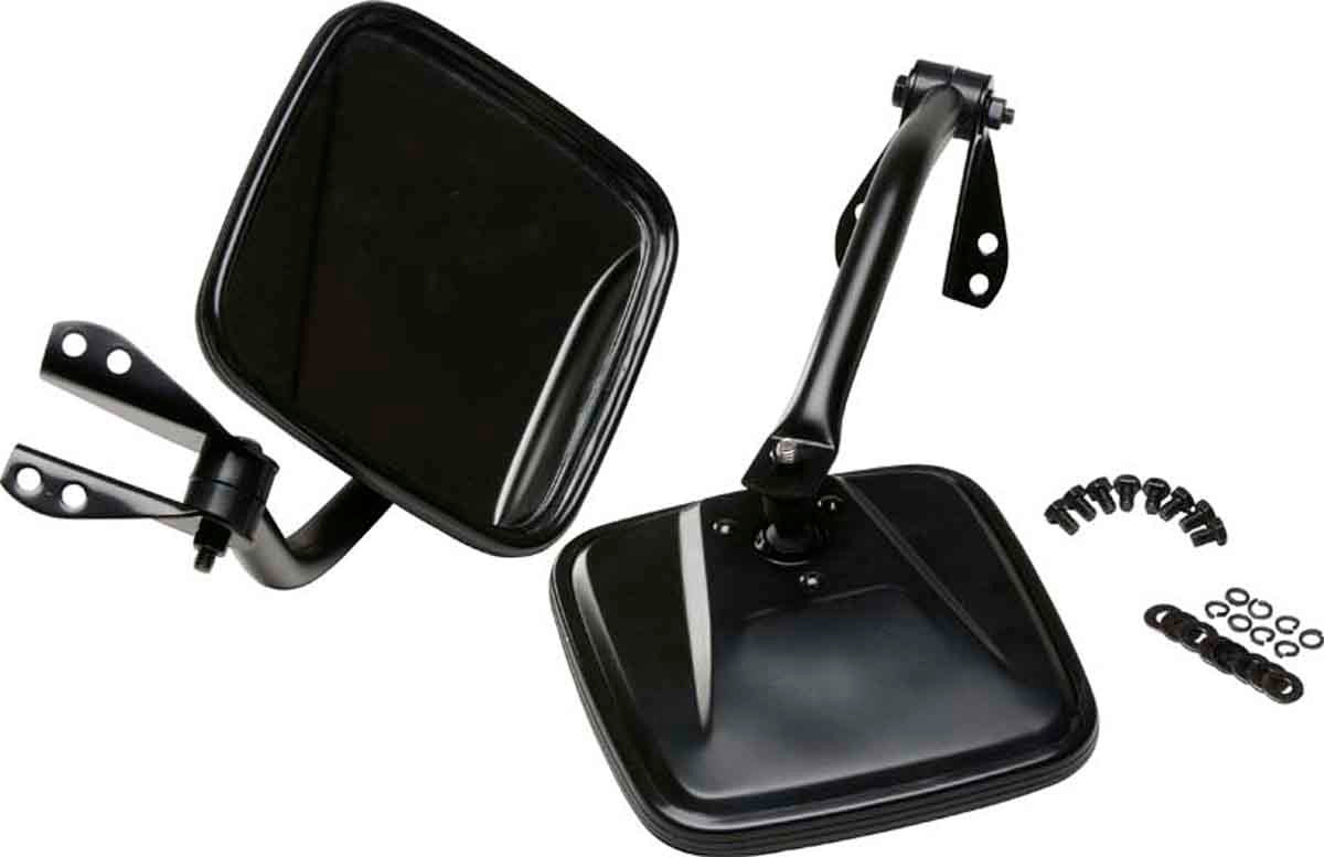 Kentrol Mirror Kit Pair- Powdercoat Black for 55-86 Jeep CJ