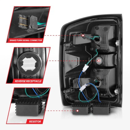 ANZO LED Tail Lights Smoke w/Clear Lens for 15-19 Silverado 2500HD/3500HD