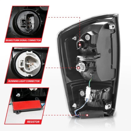 ANZO LED Tail Lights - w/ Light Bar Black Housing & Clear Lens for 16-21 Tacoma