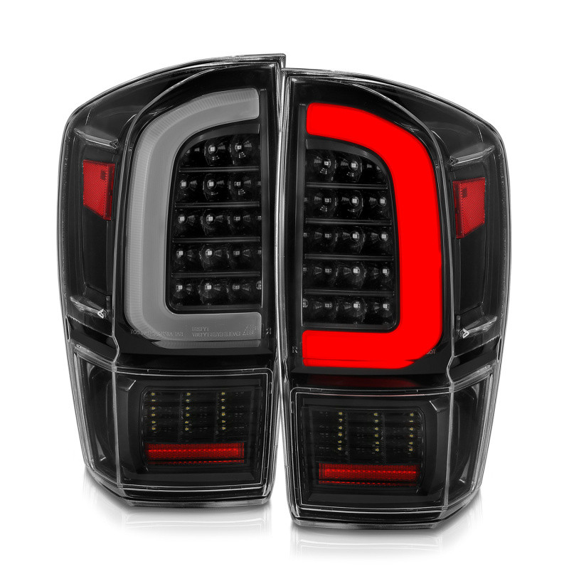 ANZO LED Tail Lights - w/ Light Bar Black Housing & Clear Lens for 16-21 Tacoma
