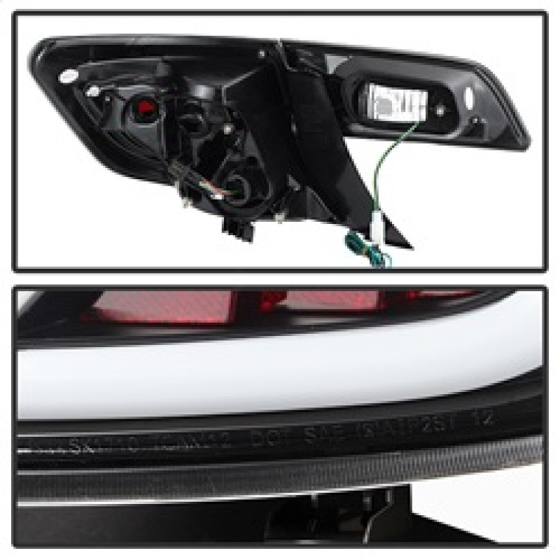 Spyder Light Bar LED Tail Lights Black for 12-14 Toyota Camry