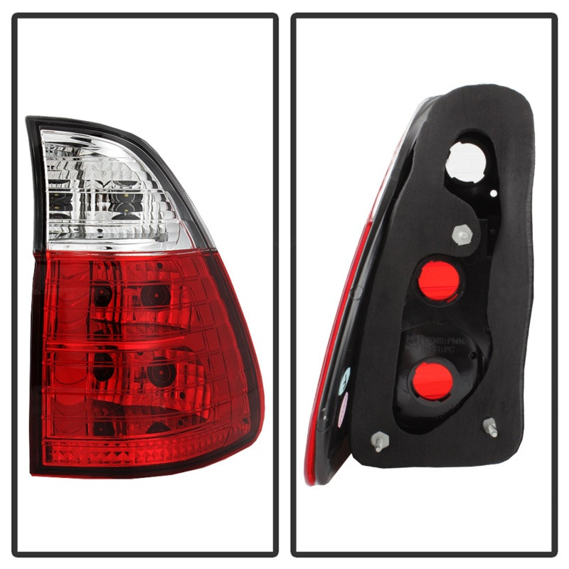 Spyder 4PCS Euro Style Tail Lights- Red Clear for 00-06 BMW E53 X5