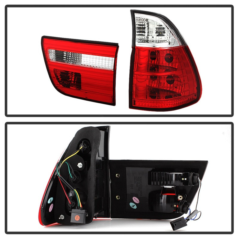 Spyder 4PCS Euro Style Tail Lights- Red Clear for 00-06 BMW E53 X5
