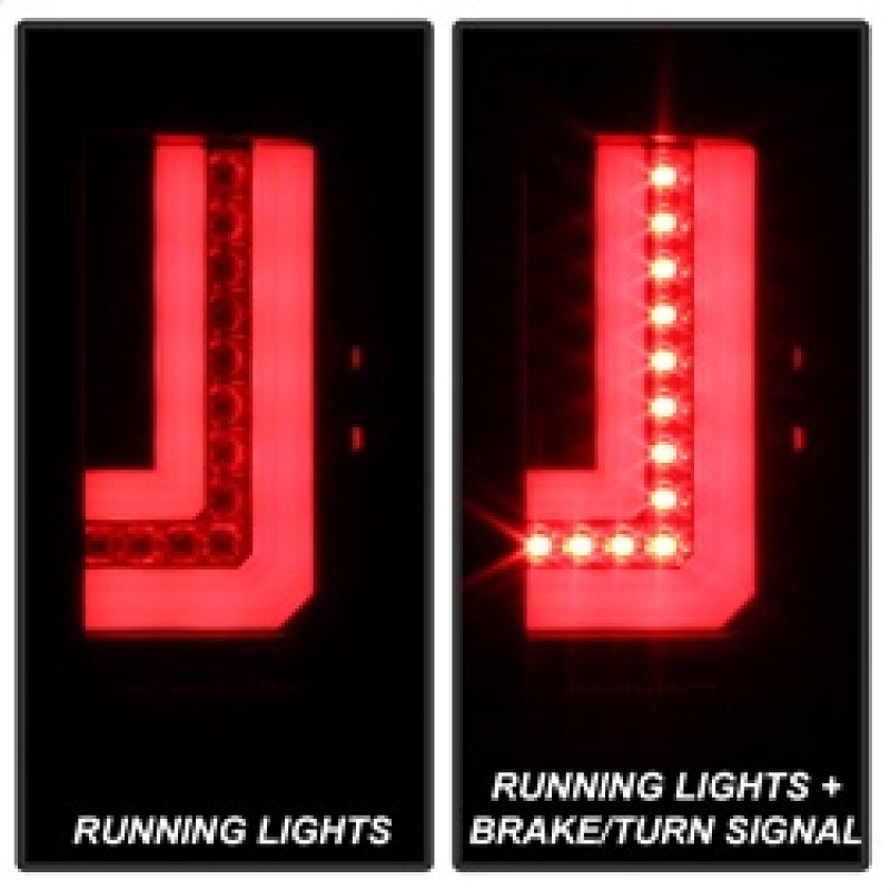 Spyder Light Bar LED Tail Lights - Black for 2016-2017 Sierra