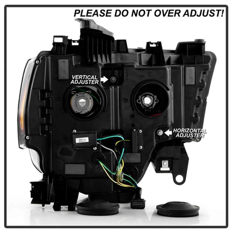 Spyder Projector Headlights - Black for 19-22 Dodge Ram 2500 (Halogen Only)