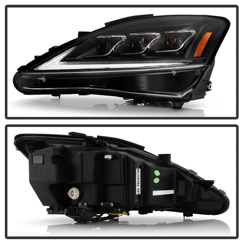 Spyder High-Power LED Headlights - Black for 06-10 Lexus IS 250/350 Halogen
