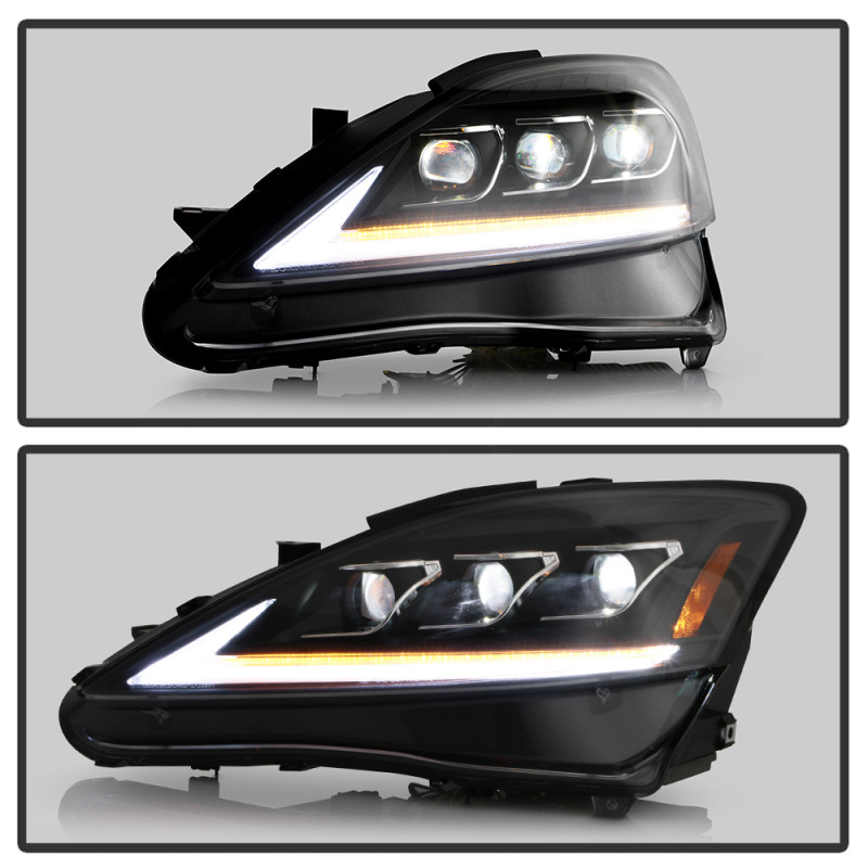 Spyder High-Power LED Headlights - Black for 06-10 Lexus IS 250/350 Halogen