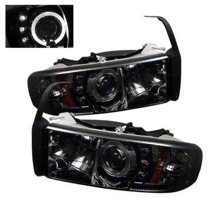 Spyder Projector Headlights LED Halo Smoke for 94-01 Ram 1500