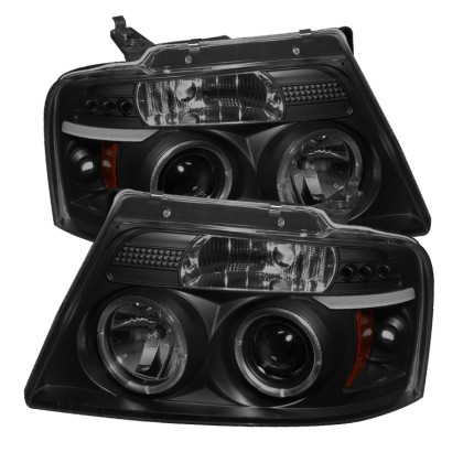 Spyder Projector Headlights V2 LED Halo LED Black Smoke for 04-08 Ford F150