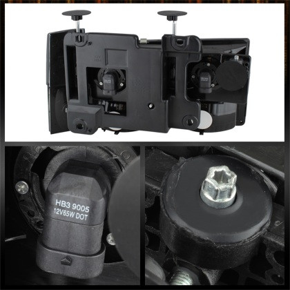 Xtune Crystal Headlights w/ Corner & Bumper Black for 92-93 GMC Yukon