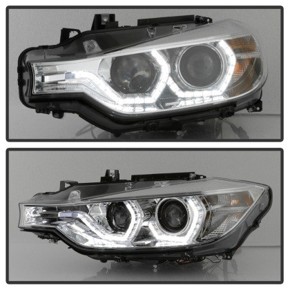 Spyder Projector Headlights - LED DRL - Chrome for 12-14 BMW F30 3 Series 4DR