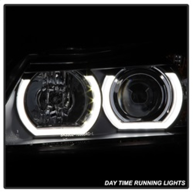 Spyder V2 Headlights - HID Only - Black for 06-08 BMW E90 3-Series 4DR