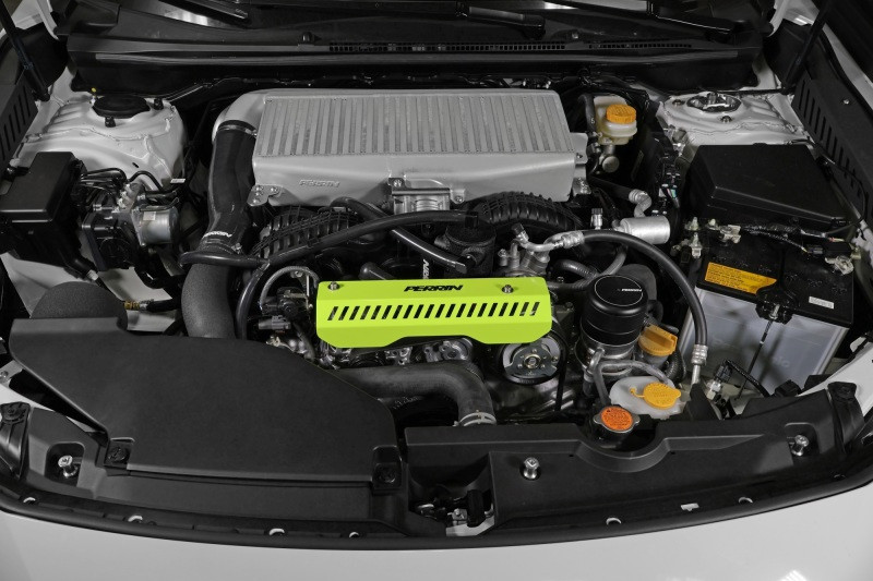 Perrin Pulley Cover (Short Version - Works w/AOS) - Neon Yellow for 22-23 WRX