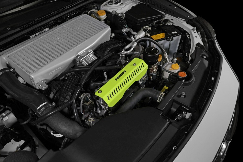 Perrin Pulley Cover (Short Version - Works w/AOS) - Neon Yellow for 22-23 WRX