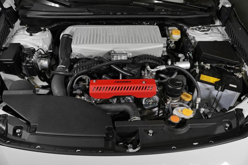 Perrin Pulley Cover (Short Version - Works w/AOS System) - Red for 22-23 WRX