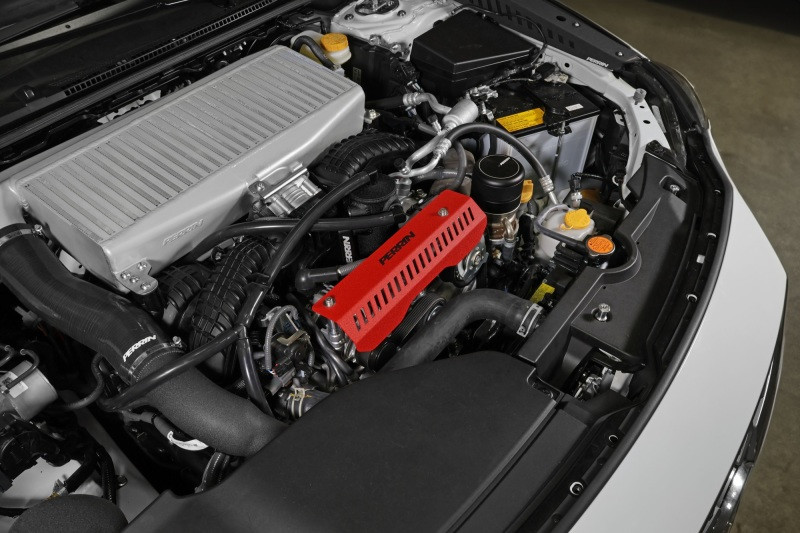 Perrin Pulley Cover (Short Version - Works w/AOS System) - Red for 22-23 WRX