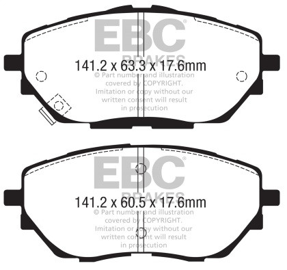 EBC  Yellowstuff Front Brake Pads for 2017+ Toyota C-HR 2.0L