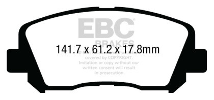 EBC Yellowstuff Front Brake Pads for 15+ Chrysler 200 2.4