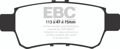 EBC Yellowstuff Rear Brake Pads for 05-10 Honda Odyssey 3.5