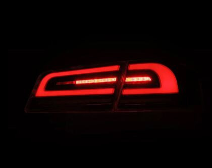 AlphaRex LUXX-Series LED Tail Lights - Black/Red for 12-21 Tesla Model S