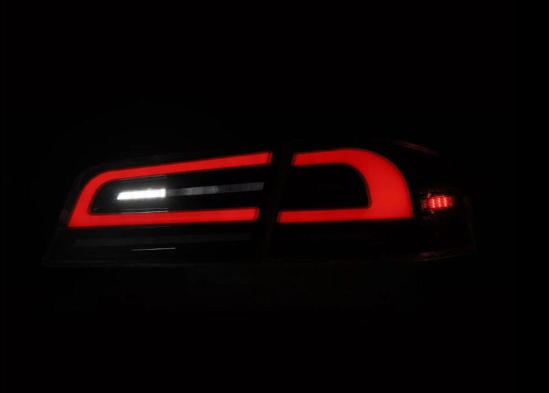 AlphaRex LUXX-Series LED Tail Lights - Black/Red for 12-21 Tesla Model S