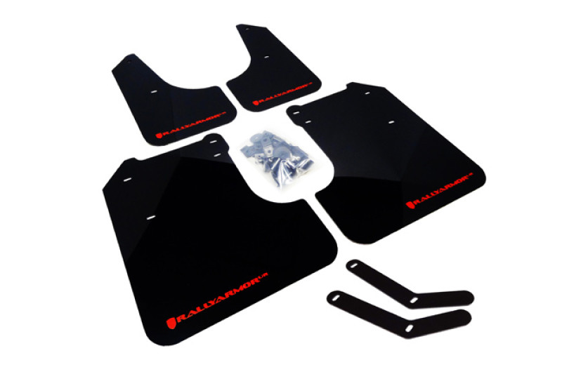 Rally Armor UR Red Mud Flaps w/ White Logo for 08-10 WRX - MF6-UR-RD/WH