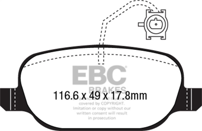 EBC  Yellowstuff Rear Brake Pads for 2014+ Alfa Romeo 4C 1.75L Turbo