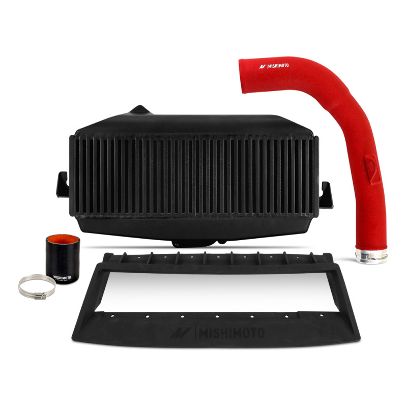 Mishimoto TMIC Top Mount Intercooler Kit Black Core Red Pipes for 22+ WRX