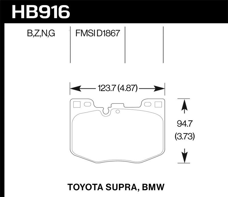Hawk PC Street Front Brake Pads for 2020 Toyota Supra / 19-20 BMW Z4