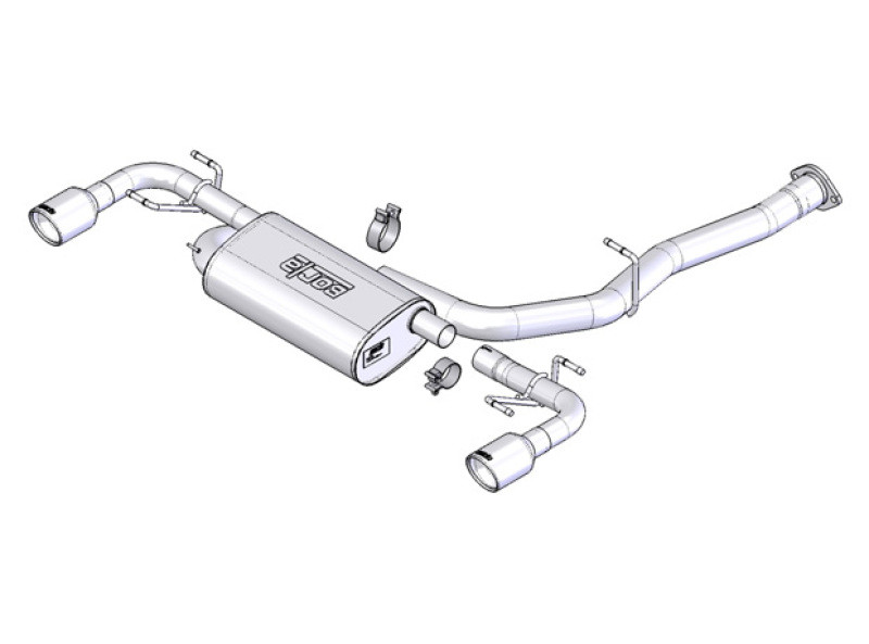 Borla Single Round Rolled Angle-Cut Cat-Back Exhaust for 03-09 Mazda RX-8 1.3L
