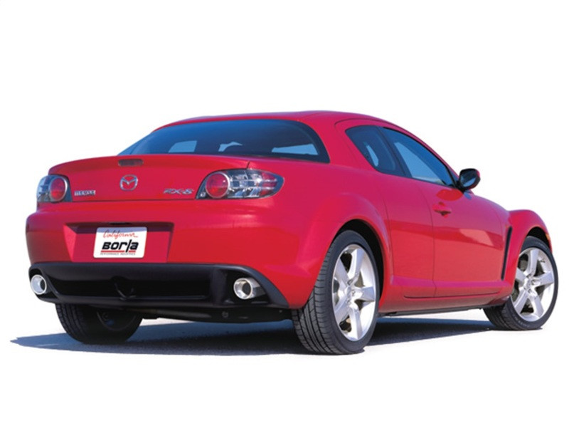 Borla Single Round Rolled Angle-Cut Cat-Back Exhaust for 03-09 Mazda RX-8 1.3L