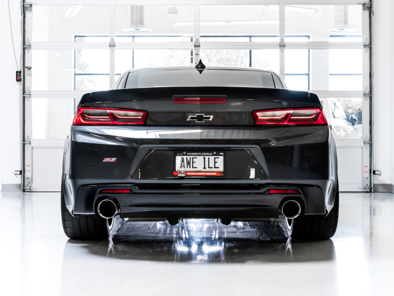 AWE Tuning Track Axleback Exhaust w/ Chrome Dual Tip for 16+ Camaro SS 6.2L