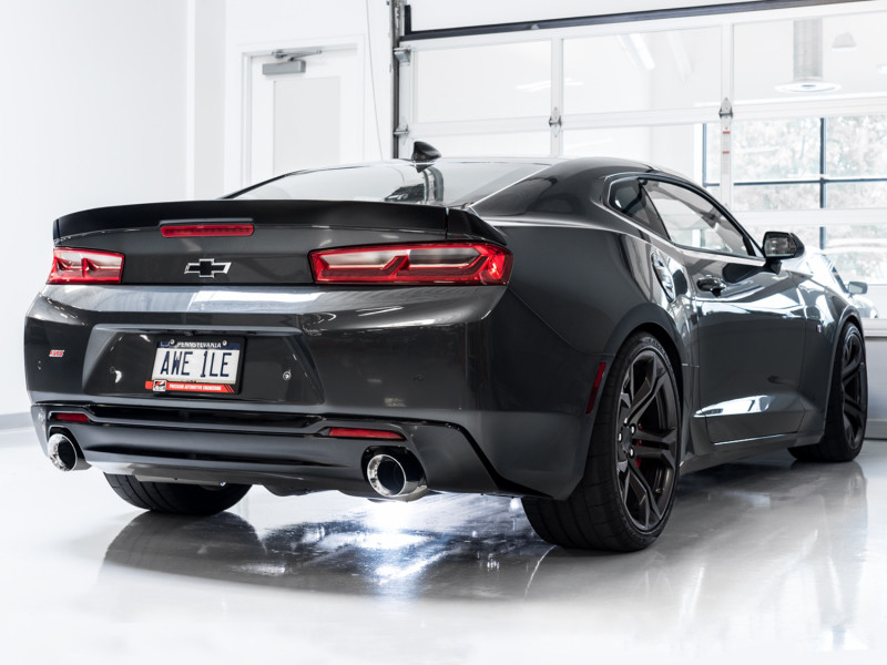 AWE Tuning Track Axleback Exhaust w/ Chrome Dual Tip for 16+ Camaro SS 6.2L