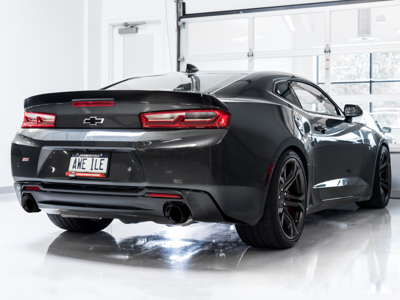 AWE Tuning Track Edition Axleback Exhaust w/ Dual Black Tip for 16+ Camaro SS