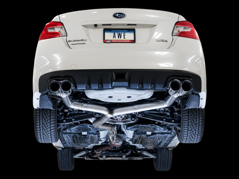 AWE Tuning Track Edition Exhaust w/ Chrome Silver Tip for 11+ WRX / STI Sedan