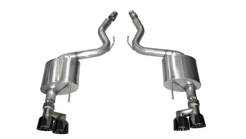 Corsa 3" Sport Black Tip Axleback Exhaust for 15-17 Mustang GT