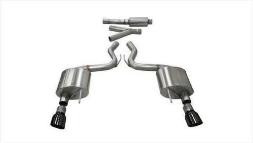 Corsa 2.75" Dual Rear Exit Sport Black Tip Exhaust for 15-19 Mustang Ecoboost