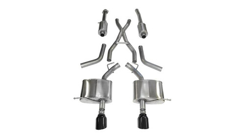 Corsa 2.5" Dual Rear Exit Sport Black Tip Exhaust for 11+ Durango 5.7L