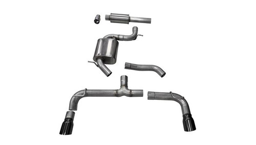 Corsa 3" Dual Rear Exit Sport Black Tip Exhaust for 14-17 Golf GTI MK7