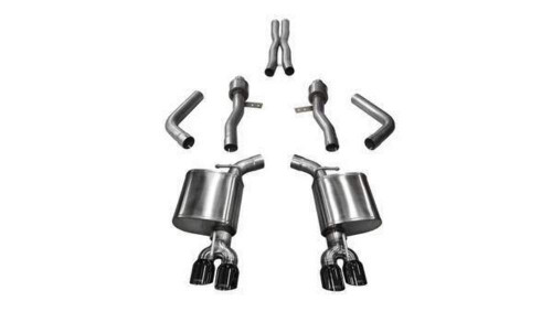 Corsa 2.75" Dual Rear Exit Sport Black Tip Exhaust for 15-19 Challenger SRT