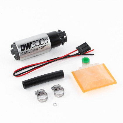 DeatschWerks 340lph DW300C Compact Fuel Pump w/ Universal Install Kit