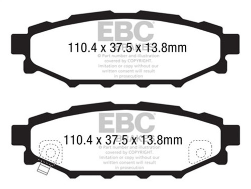EBC Green Stuff Rear Brake Pads for 13+ Subaru BRZ 2.0L Solid Rear Rotors