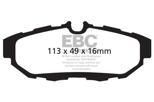 EBC Yellow Stuff Rear Brake Pads for 10-14 Ford Mustang 3.7L - DP41870R