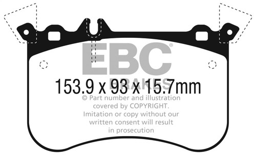 EBC Yellow Stuff Front Brake Pads for 14-18 Mercedes CLA45 AMG w/ 13.8" Rotors